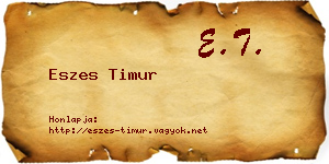Eszes Timur névjegykártya
